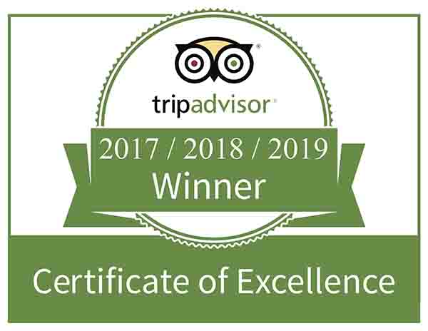 Tripadvisor Certificate of Excellence 2017 / 2018 / 2019